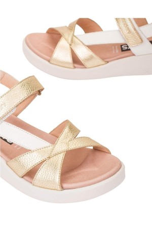 sandalias cuña wonders platino c-6552