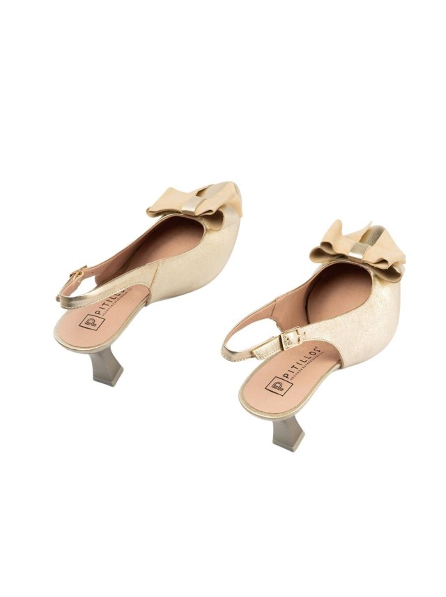 zapatos de salon pitillos oro 11191