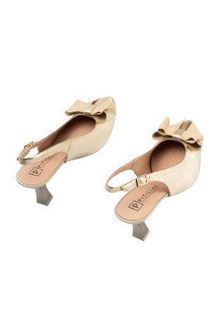 zapatos de salon pitillos oro 11191
