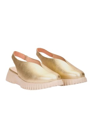 sandalias cuña wonders flexfly 11  platino a-4411