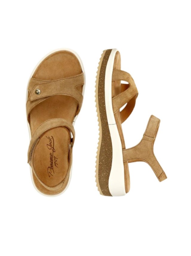 sandalias cuña panama jack cuero...