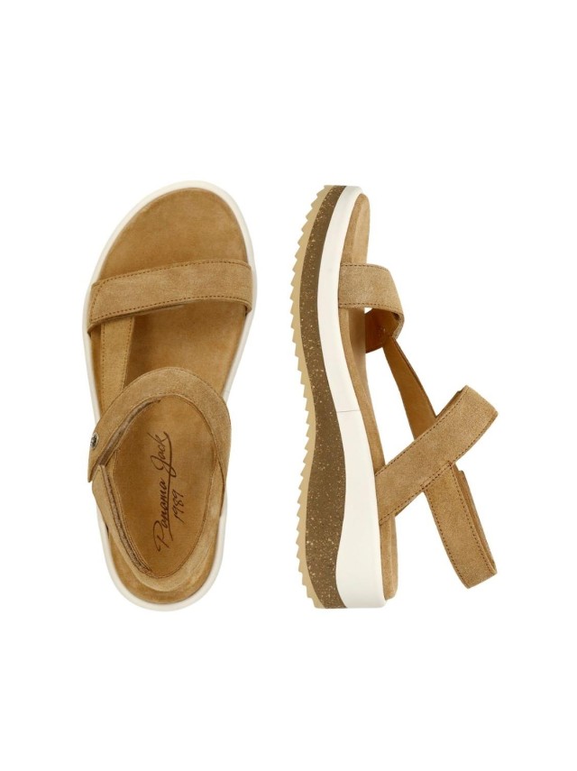 sandalias cuña panama jack cuero...