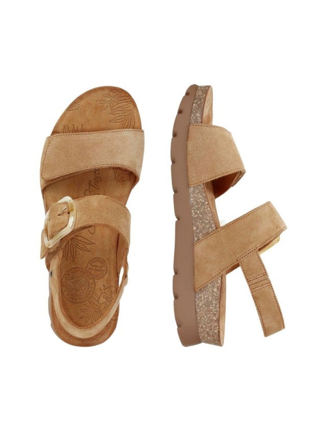 sandalias planas panama jack cuero...