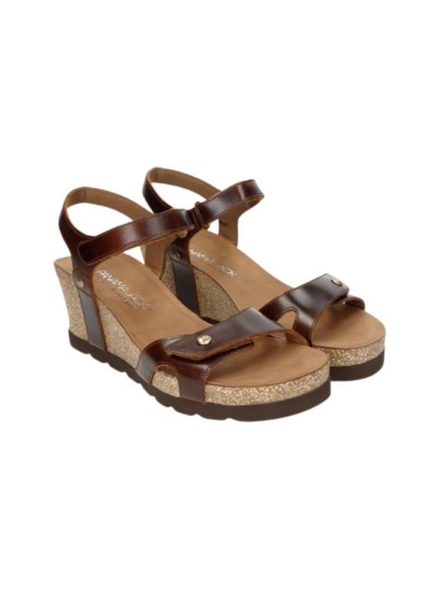 sandalias cuña panama jack cuero...