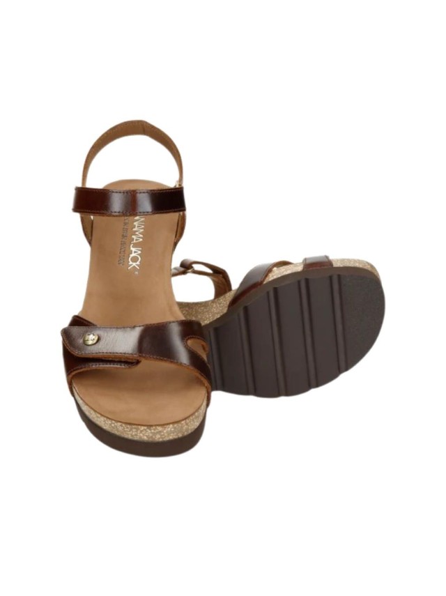 sandalias cuña panama jack cuero...