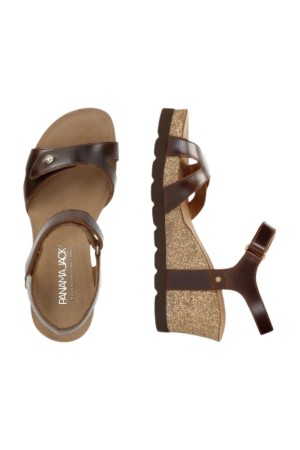 sandalias cuña panama jack cuero julia clay b1