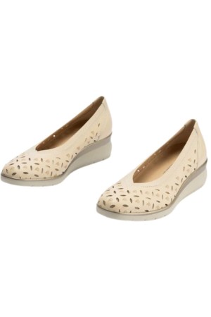 zapatos de salon pitillos crema 11070