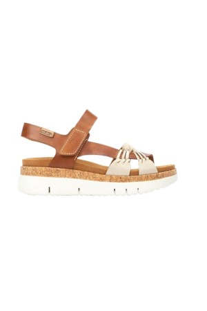 sandalias cuña pikolinos palma marfil-brandy w4n-0968c1