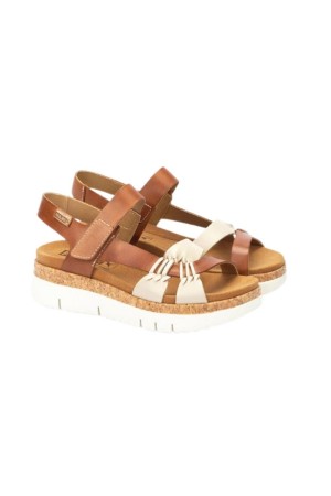 sandalias cuña pikolinos palma marfil-brandy w4n-0968c1