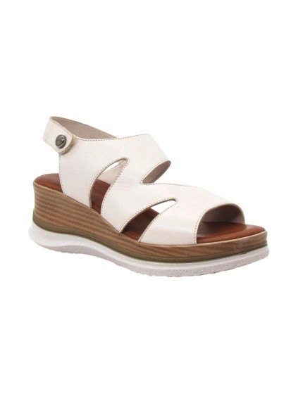 sandalias cuña 48horas crema 612403