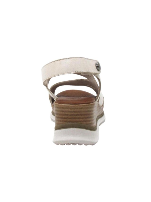 sandalias cuña 48horas crema 612403