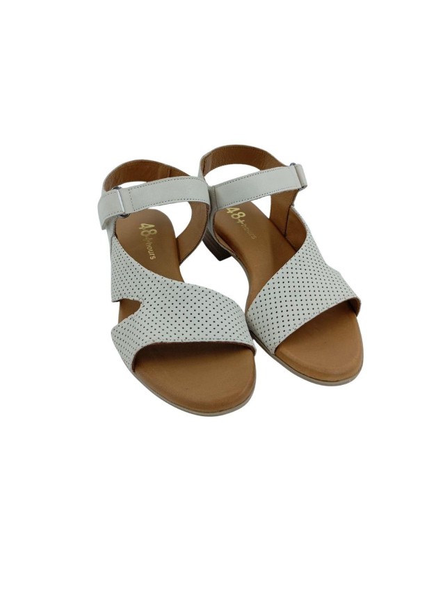 sandalias tacon 48horas crema 615705