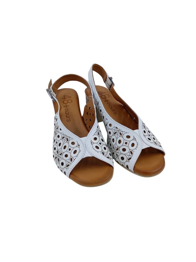 sandalias tacon 48horas blanco 615107