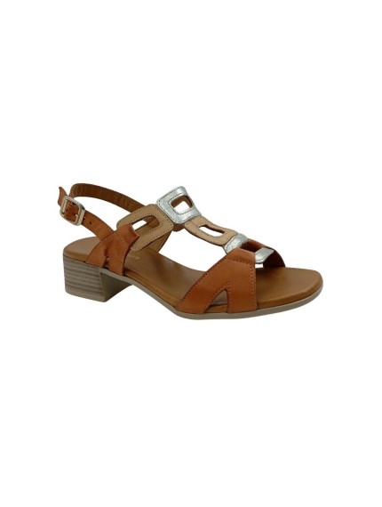 sandalias tacon 48horas cuero-oro 615604