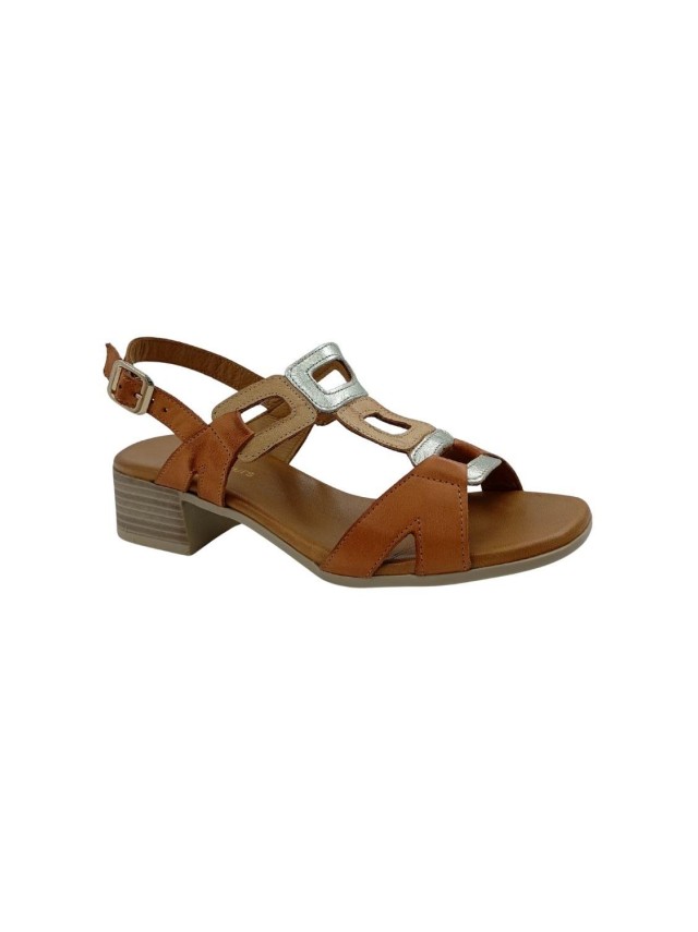 sandalias tacon 48horas cuero-oro 615604