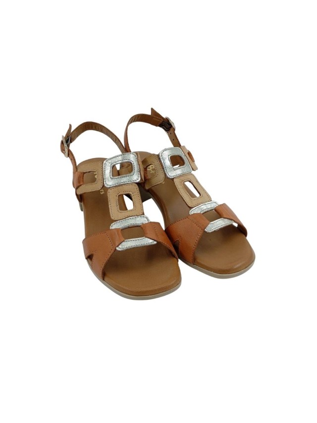 sandalias tacon 48horas cuero-oro 615604