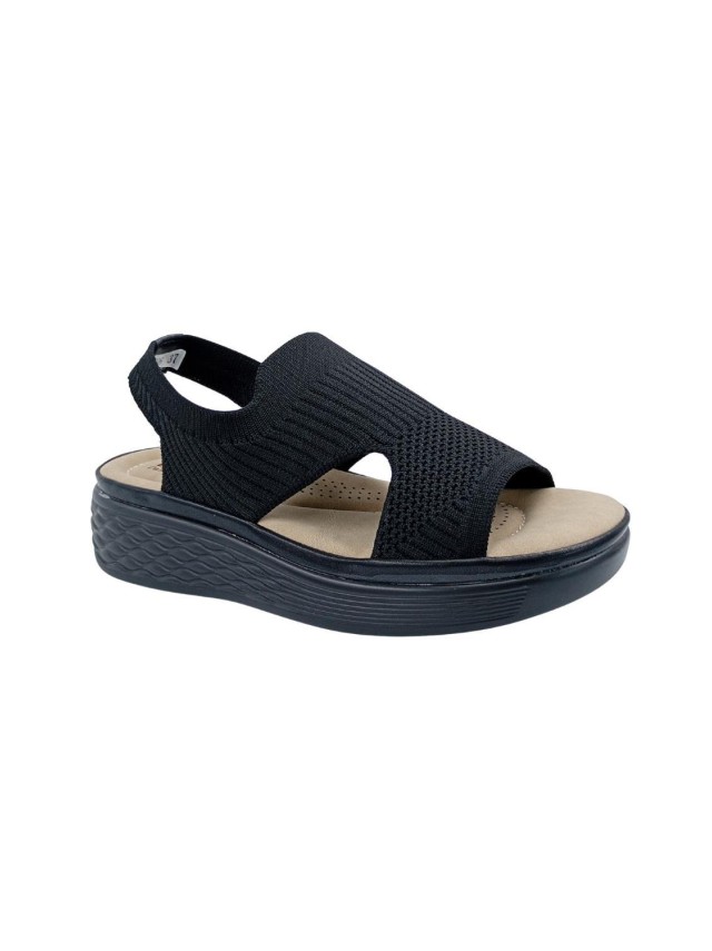 sandalias cuña lolofa gx1686 NEGRO