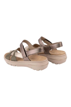 sandalias cuña leyland metal- verde 3221