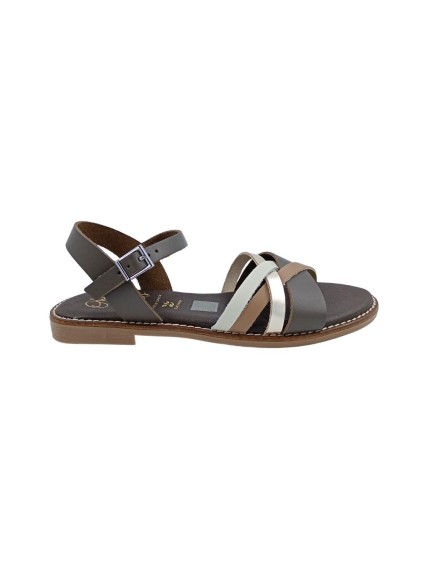 sandalias planas sandals maroon-combi 5834 2