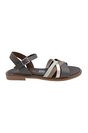 sandalias planas sandals maroon-combi 5834