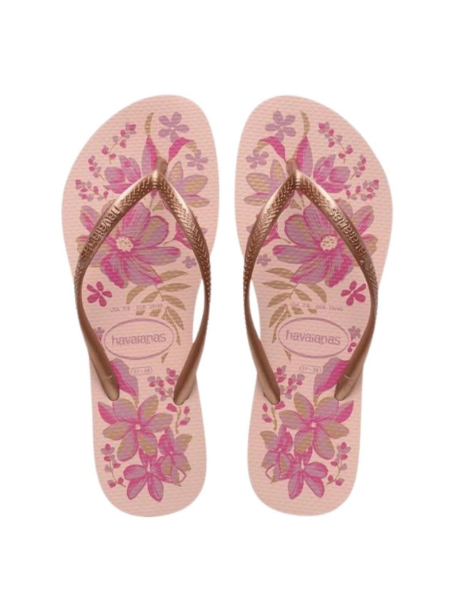 chanclas flop shoes slim rosa-oro...