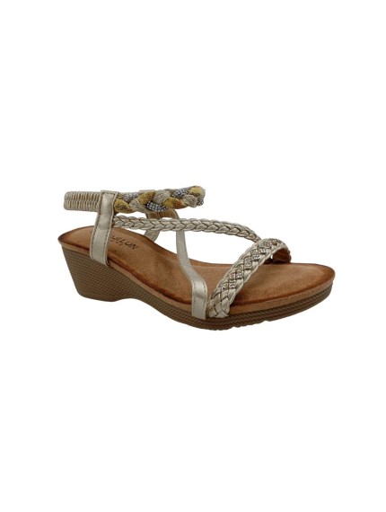 sandalias cuña manlisa oro hl-s055