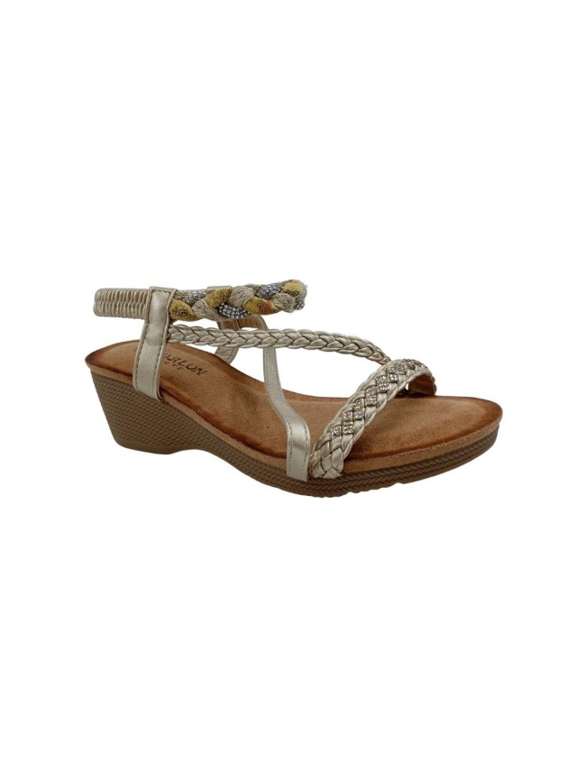 sandalias cuña manlisa oro hl-s055