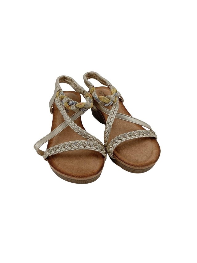 sandalias cuña manlisa oro hl-s055