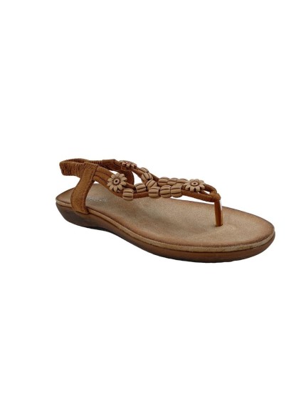 sandalias planas manlisa camel ls818-69
