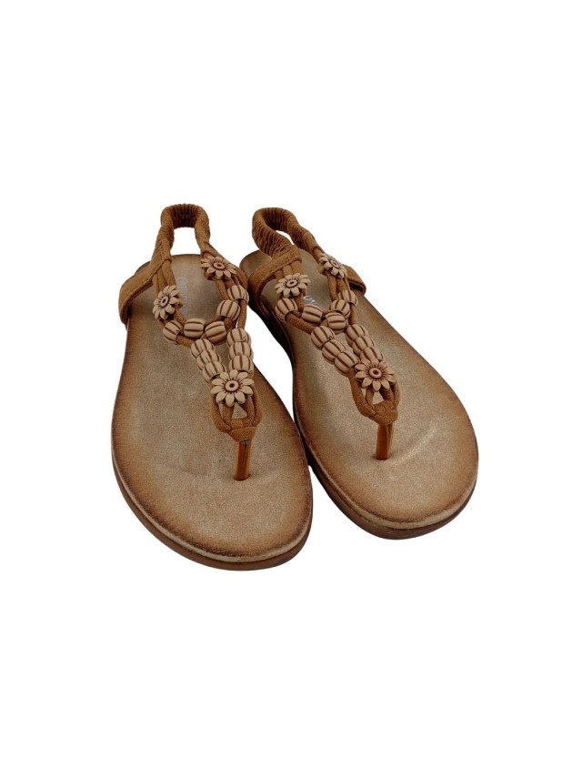 sandalias planas manlisa camel ls818-69