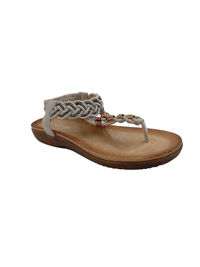 sandalias planas manlisa beige ls818-62