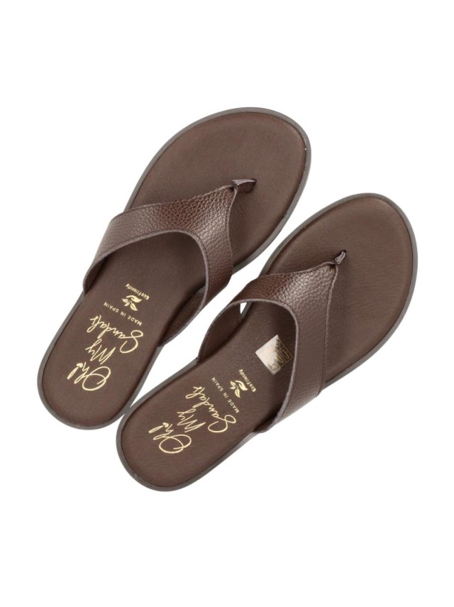 sandalias planas sandals marron 5828