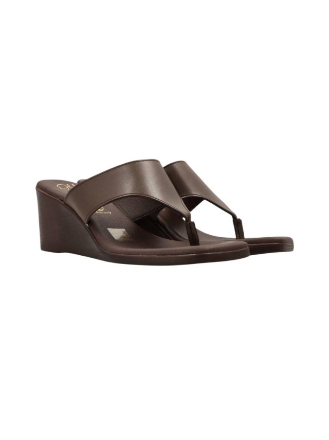 sandalias cuña sandals marron 6056