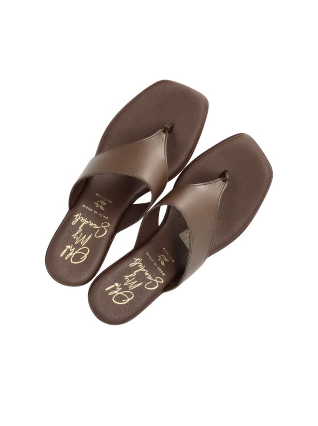 sandalias cuña sandals marron 6056