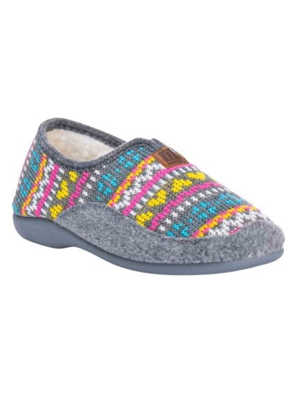 Zapatillas de casa Norteñas Mujer Gris Abotinada Lana...