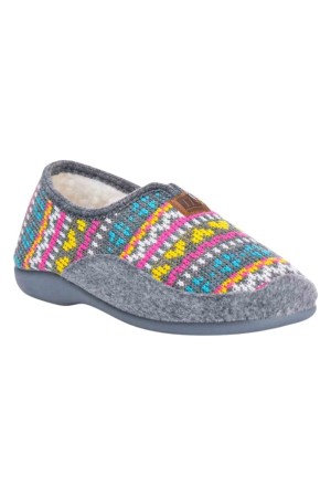 Zapatillas de casa Norteñas Mujer Gris Abotinada Lana Bruma 50-323