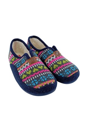 Zapatillas de casa Norteñas Mujer Marino Abotinada Lana Bruma 50-323