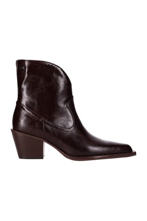 Botines Chika10 Señora Marrón Punta Afilada Tacón Ancho NAZARET04