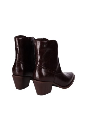 Botines Chika10 Señora Marrón Punta Afilada Tacón Ancho NAZARET04