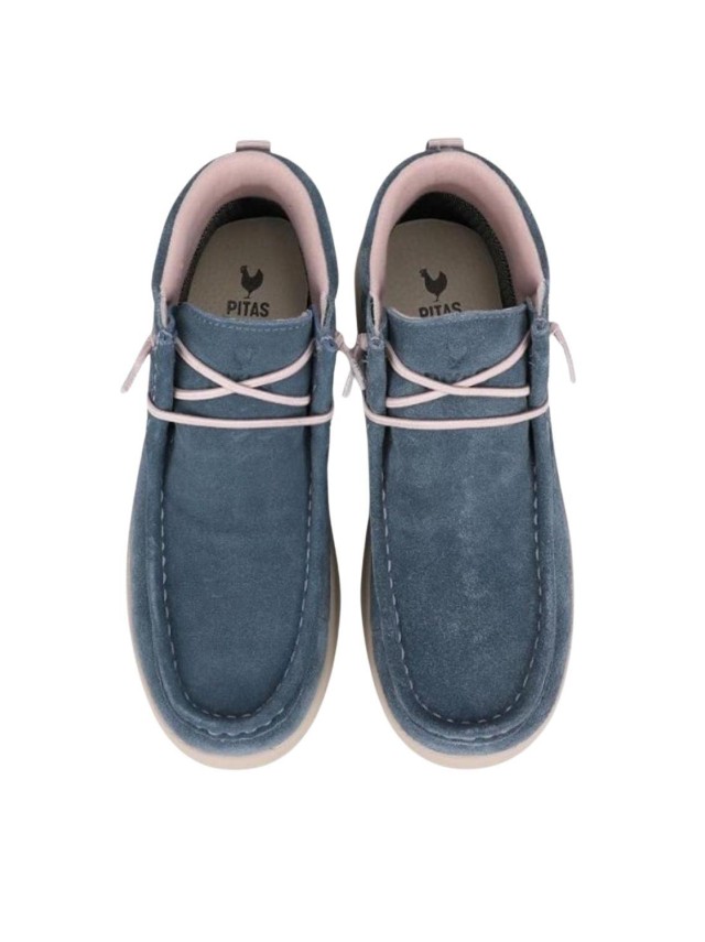 BOTA SEÑORA PITAS AZUL