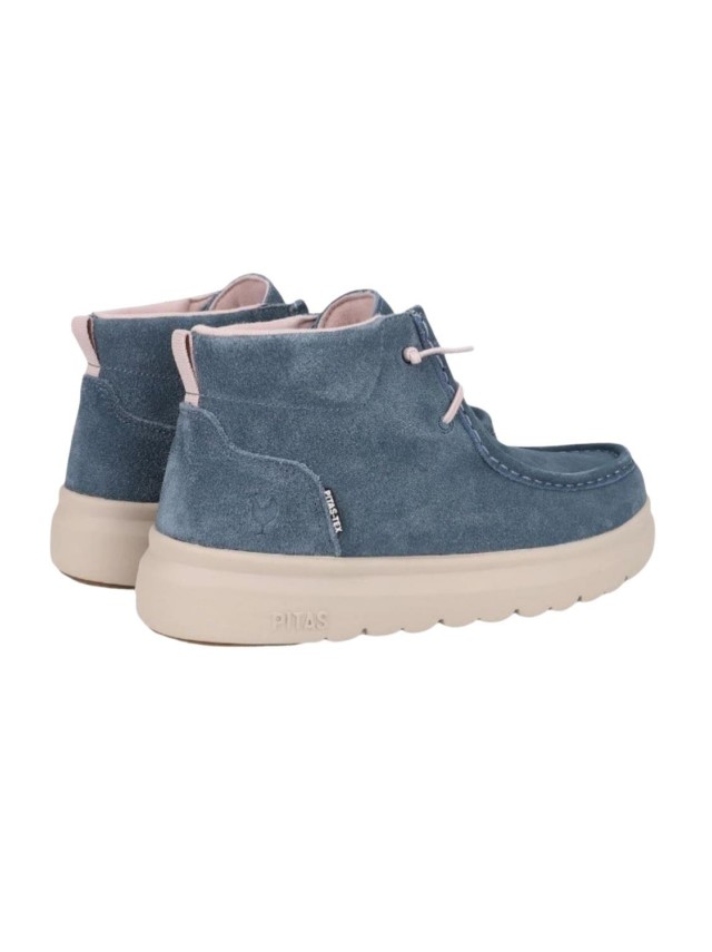 BOTA SEÑORA PITAS AZUL