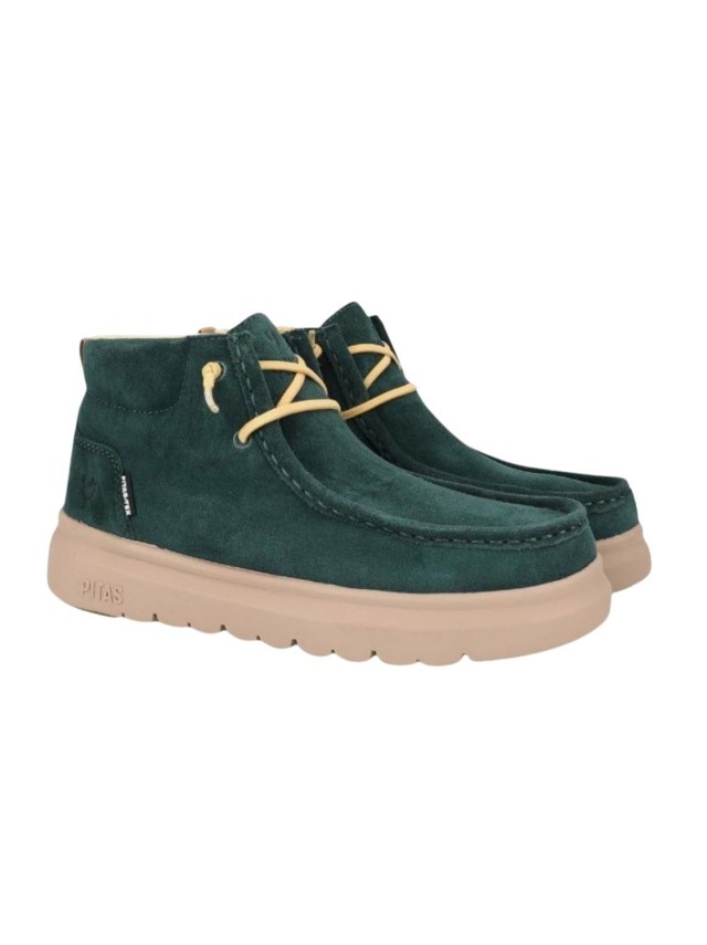 BOTA SEÑORA PITAS VERDE OSCURO
