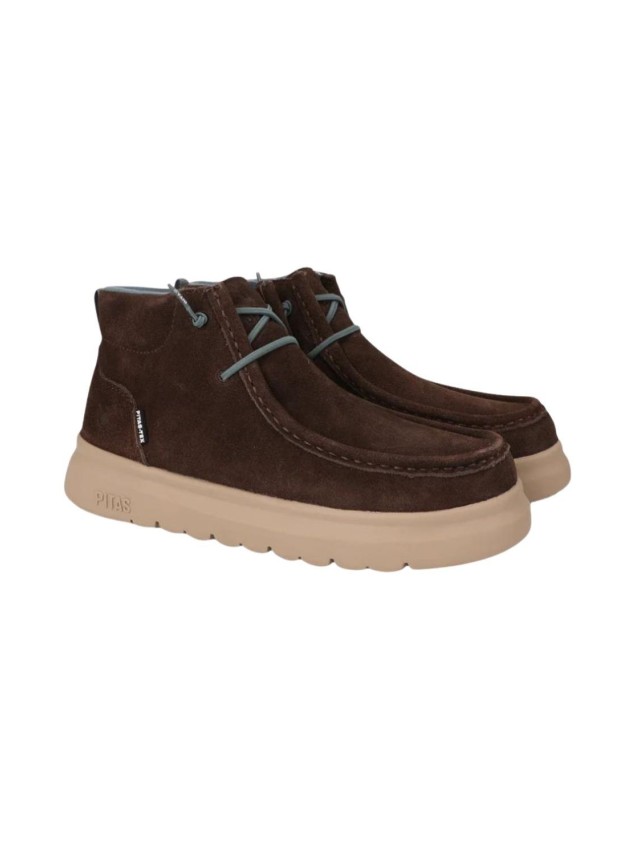 BOTA SEÑORA PITAS MARRON OSCURO