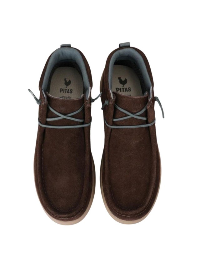BOTA SEÑORA PITAS MARRON OSCURO