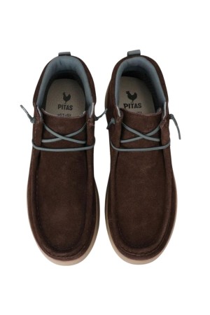 BOTA SEÑORA PITAS MARRON OSCURO