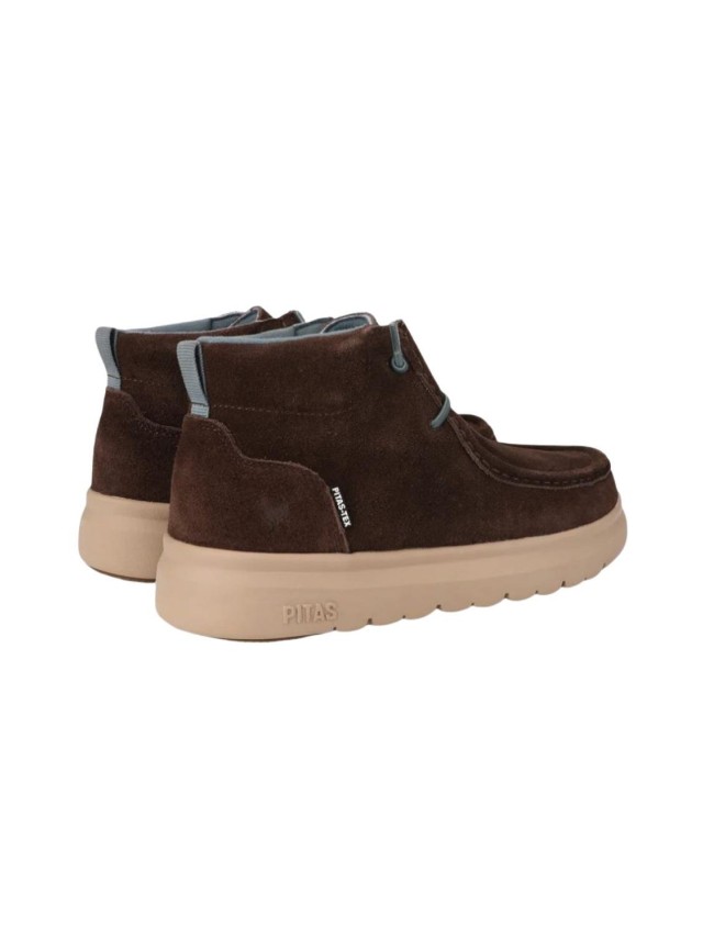 BOTA SEÑORA PITAS MARRON OSCURO