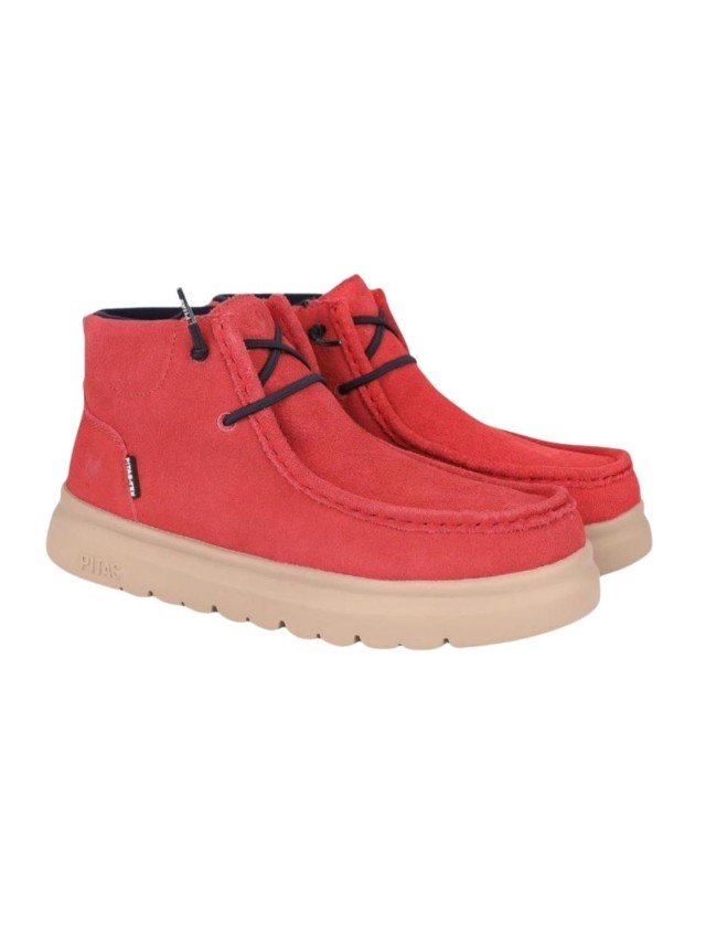 BOTA SEÑORA PITAS ROJO