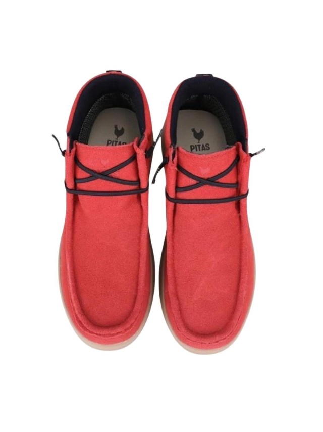 BOTA SEÑORA PITAS ROJO