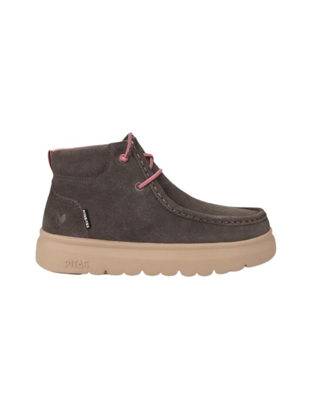 BOTA SEÑORA PITAS GRIS OSCURO