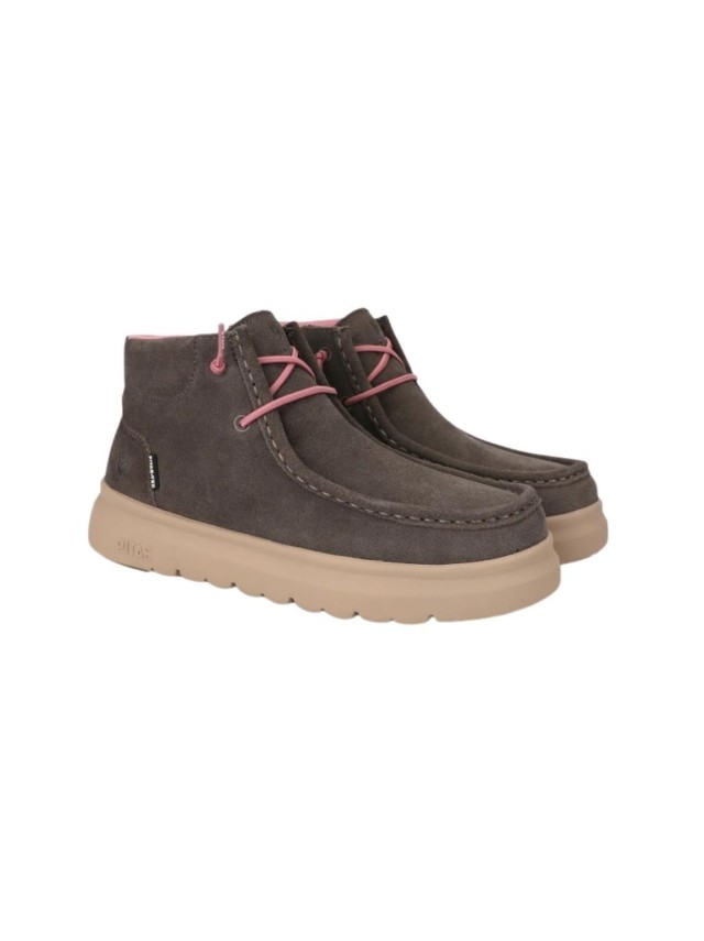 BOTA SEÑORA PITAS GRIS OSCURO